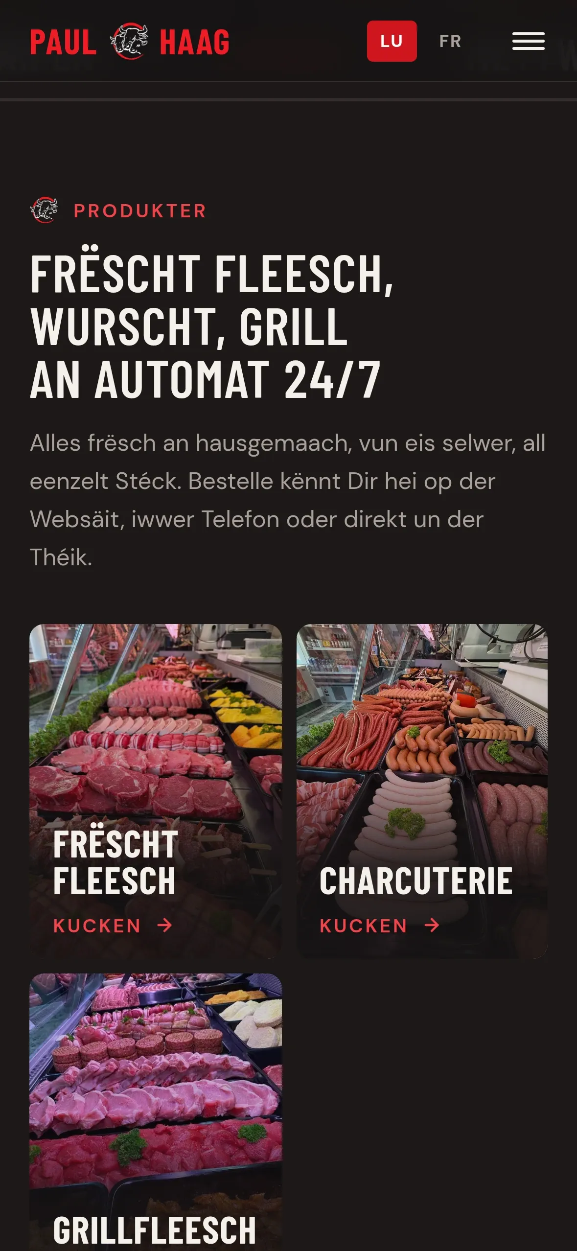 The same page of haag.lu on a phone