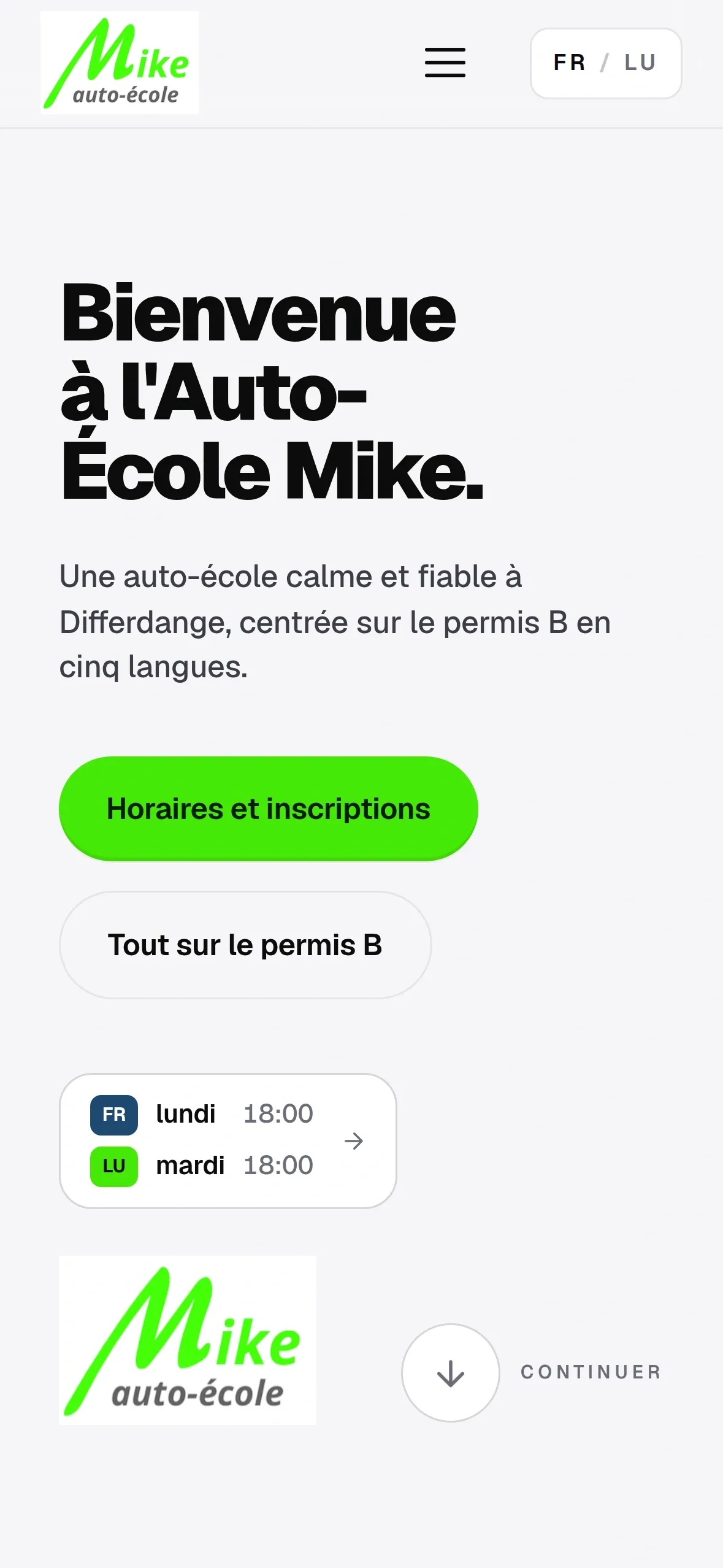autoecolemike.lu on a phone